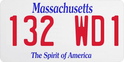 MA license plate 132WD1