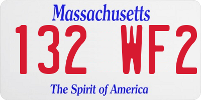 MA license plate 132WF2