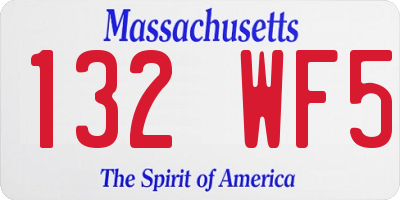MA license plate 132WF5