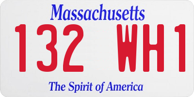 MA license plate 132WH1