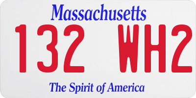 MA license plate 132WH2