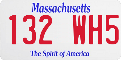 MA license plate 132WH5