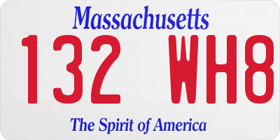 MA license plate 132WH8