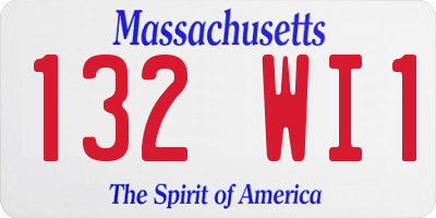 MA license plate 132WI1