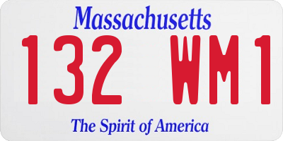 MA license plate 132WM1
