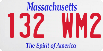 MA license plate 132WM2