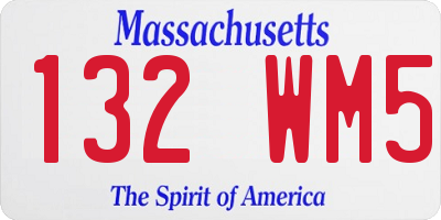 MA license plate 132WM5
