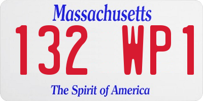 MA license plate 132WP1