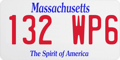 MA license plate 132WP6