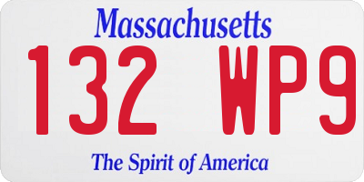 MA license plate 132WP9
