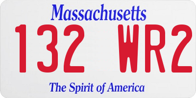 MA license plate 132WR2