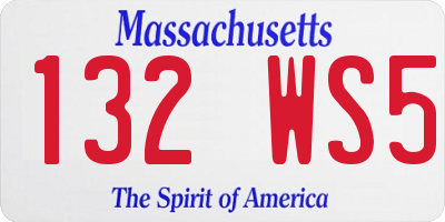 MA license plate 132WS5