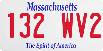 MA license plate 132WV2