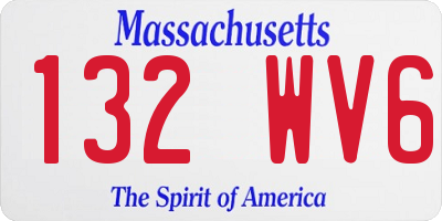 MA license plate 132WV6