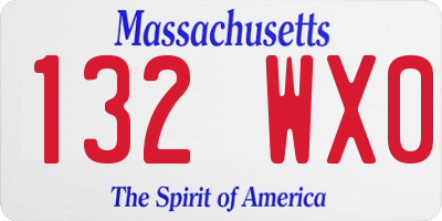 MA license plate 132WX0