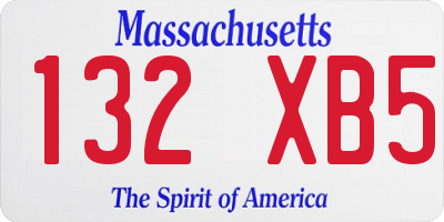 MA license plate 132XB5