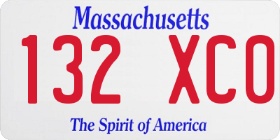 MA license plate 132XC0