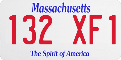 MA license plate 132XF1