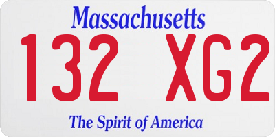 MA license plate 132XG2