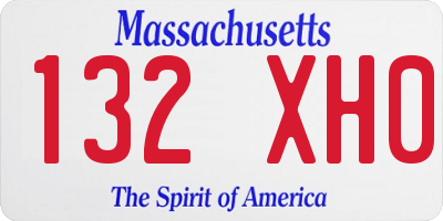 MA license plate 132XH0