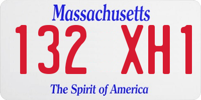 MA license plate 132XH1