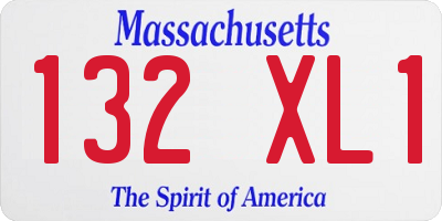 MA license plate 132XL1