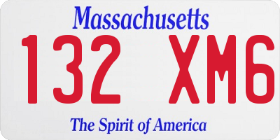 MA license plate 132XM6