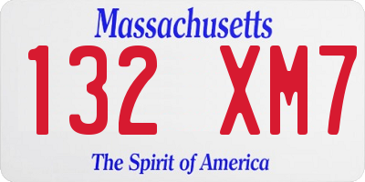 MA license plate 132XM7