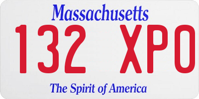MA license plate 132XP0