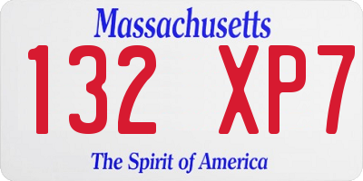 MA license plate 132XP7