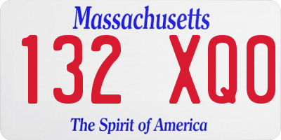 MA license plate 132XQ0