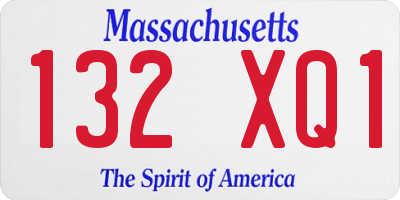 MA license plate 132XQ1