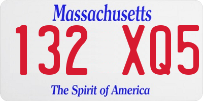 MA license plate 132XQ5