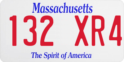 MA license plate 132XR4