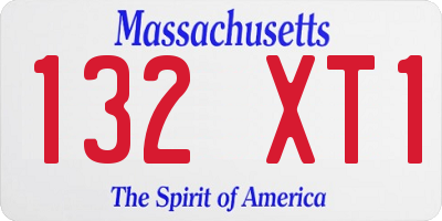 MA license plate 132XT1