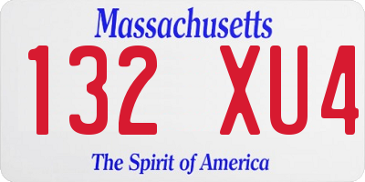 MA license plate 132XU4