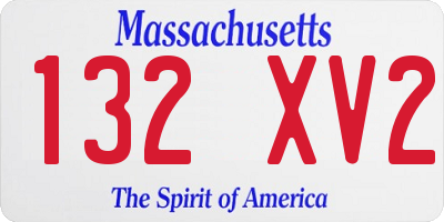 MA license plate 132XV2