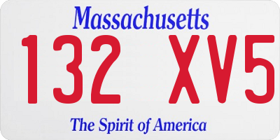 MA license plate 132XV5