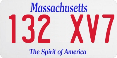 MA license plate 132XV7