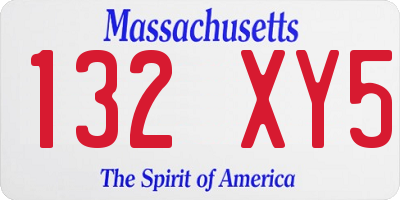 MA license plate 132XY5