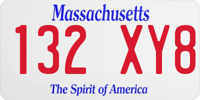 MA license plate 132XY8