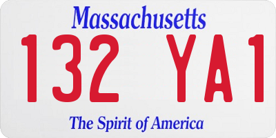 MA license plate 132YA1