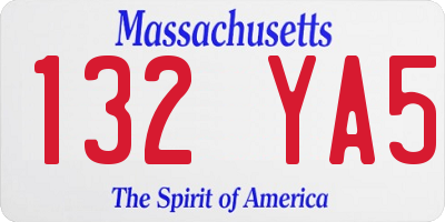 MA license plate 132YA5