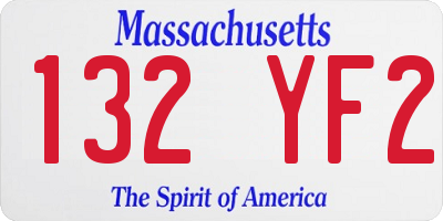 MA license plate 132YF2
