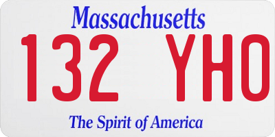 MA license plate 132YH0