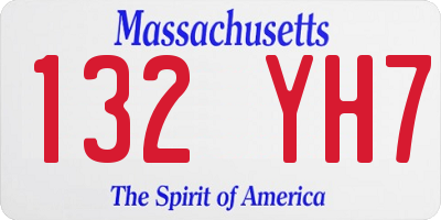 MA license plate 132YH7