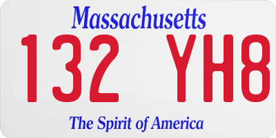 MA license plate 132YH8