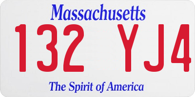 MA license plate 132YJ4