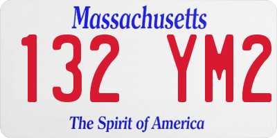 MA license plate 132YM2
