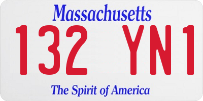 MA license plate 132YN1